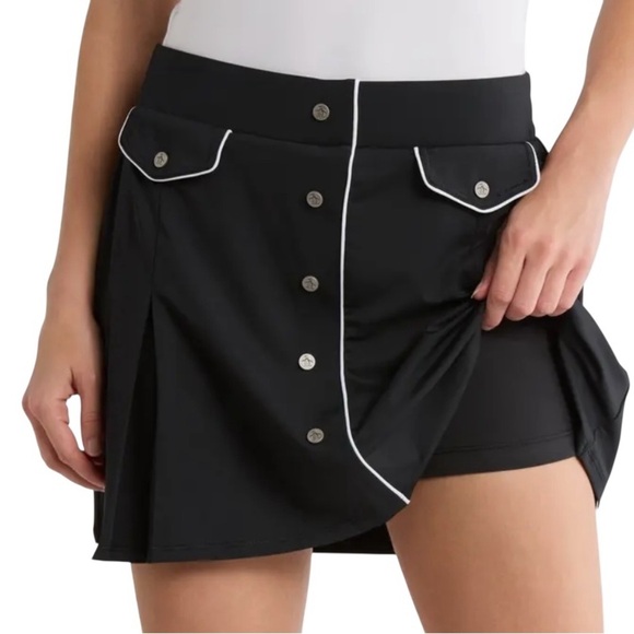 NWT Original Penguin Black with white trim penguin metal buttons Skort sz large - Picture 3 of 11